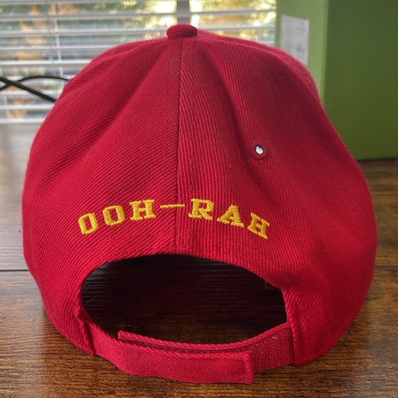 EUC Marines Corps  Embroidered Adjustable Cap Red (front & back detail) Ooh-Rah - Picture 3 of 8